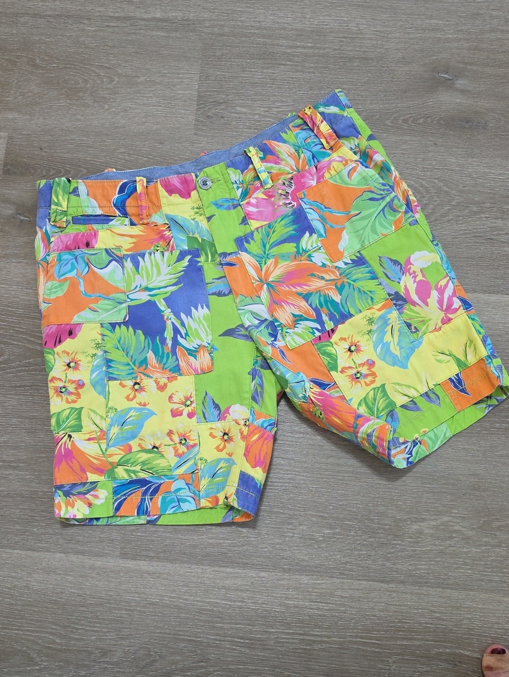 Polo Ralph Lauren Tropical Patchwork Shorts Mens 32 Bright Resort Preppy